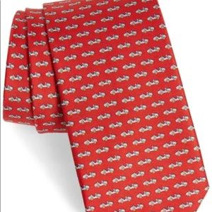 Salvatore Ferragamo Red - Race cars print TIE
